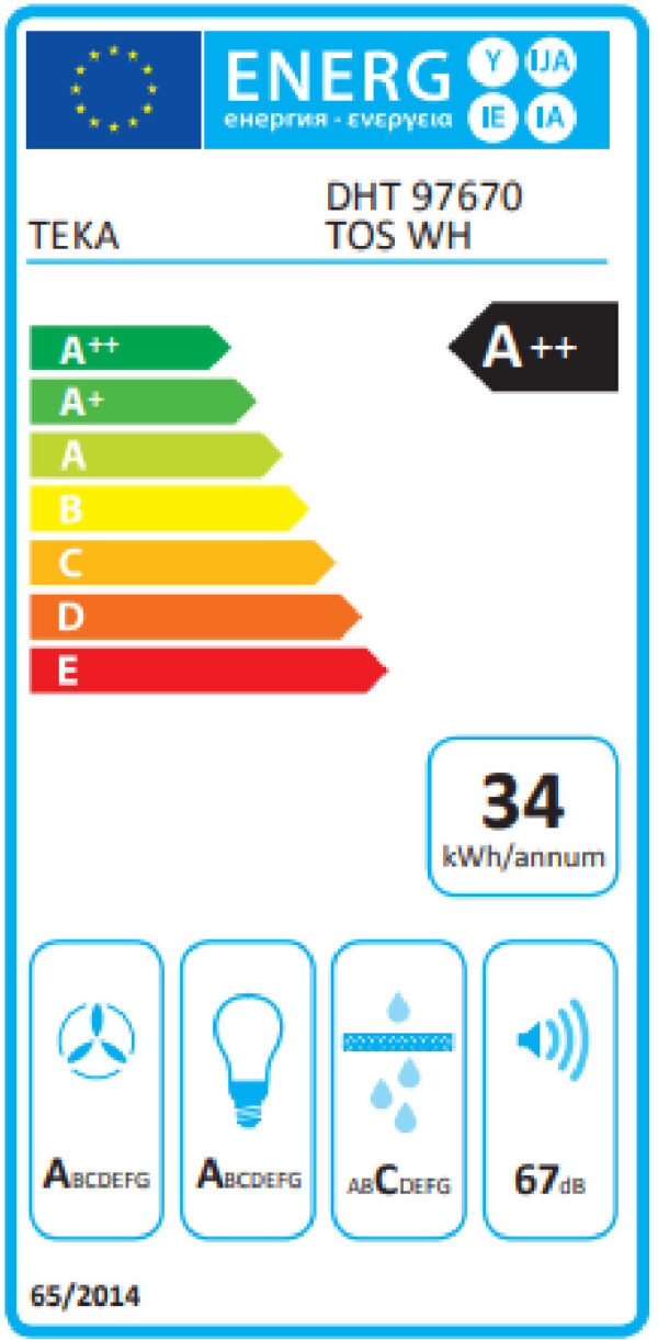 EXAUSTOR TETO TEKA DHT97670TOSWH CLASSE A++ 808M3/H 90CM - Image 2