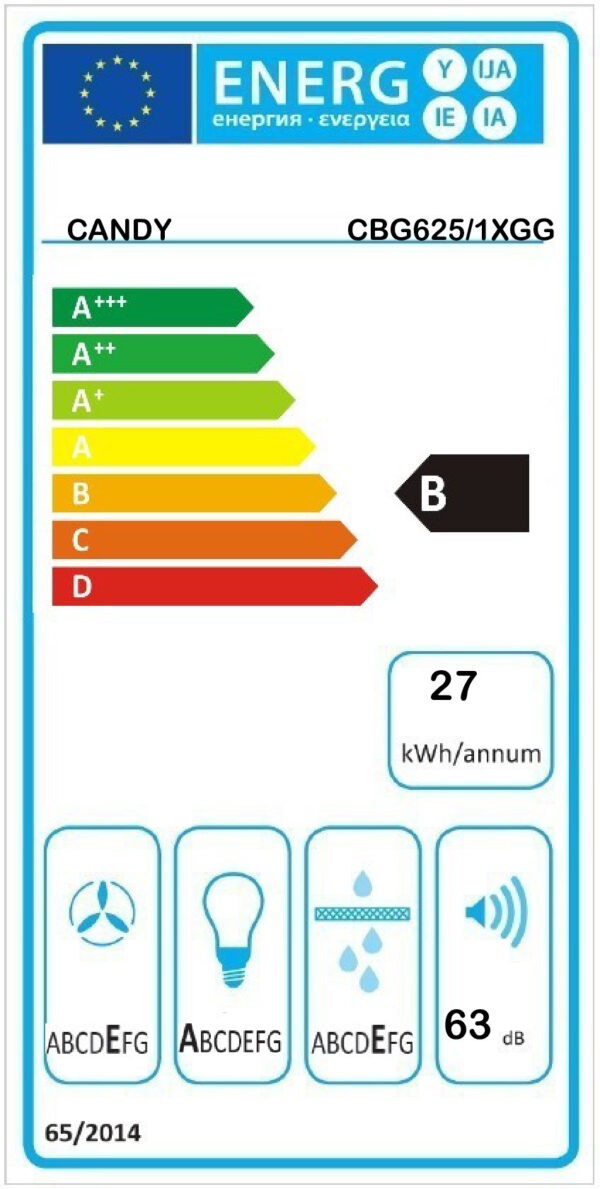 EXAUSTOR CANDY CBG625/1XGG 52CM CLASSE B INOX - Image 2