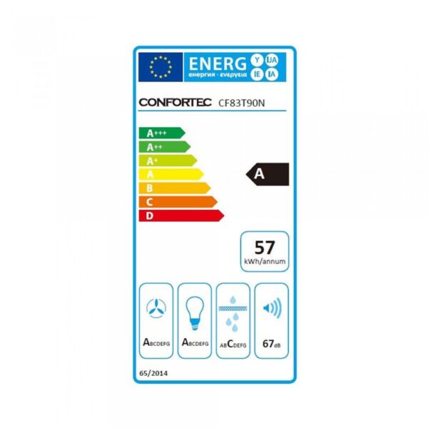 CHAMINE CONFORTEC CF83T90N 90CM INOX 800M3/H - Image 2