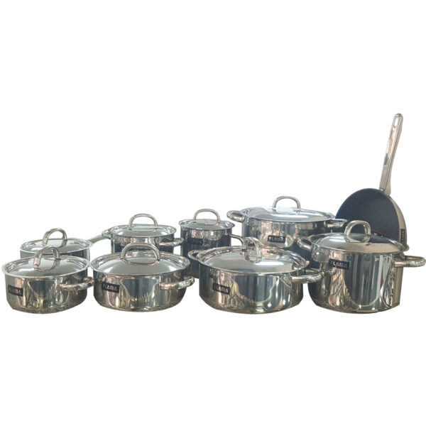 TREM PANELAS FLAMA 367FL 9 PEÇAS INOX