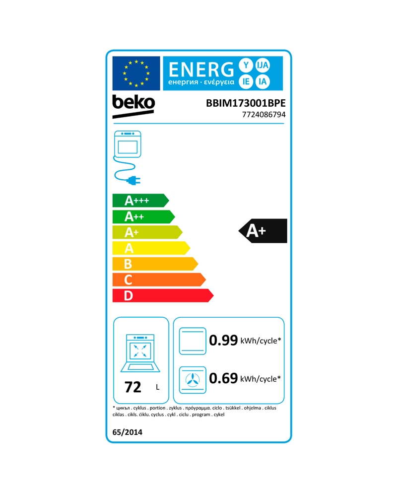 FORNO BEKO BBIM173001BPE 72L CLASSE A+ AIRFRYER PIROLITICO - Image 3